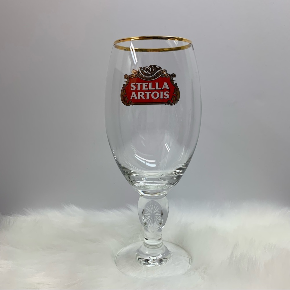 Stella Artois Gold Rim Chalice Beer Mug Glass
